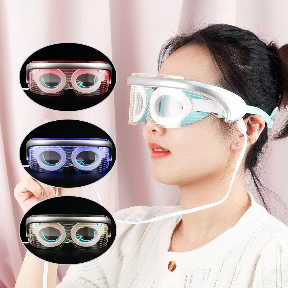 Eye massager light therapy modes demonstration