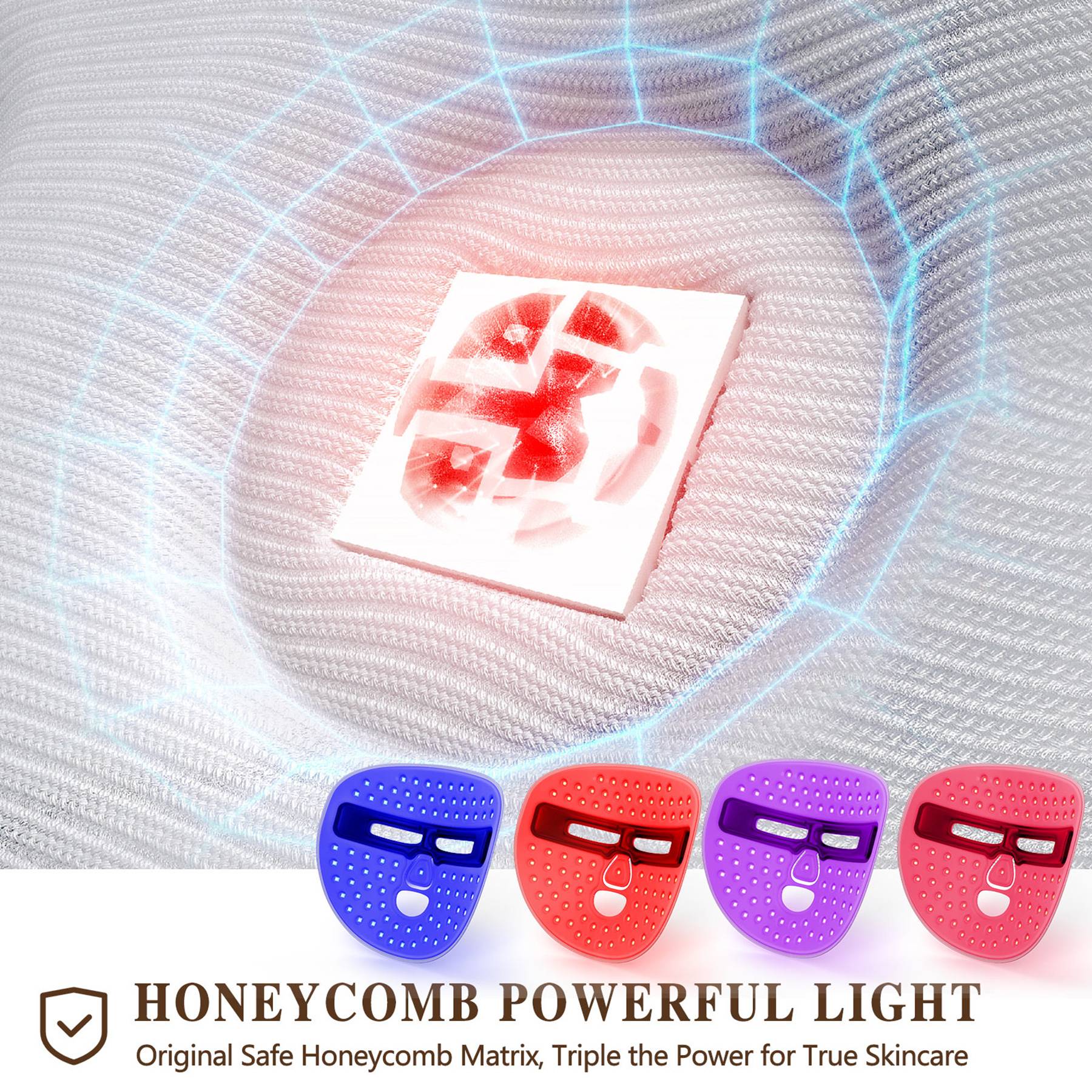 LED Face Mask honeycomb powerful light technology